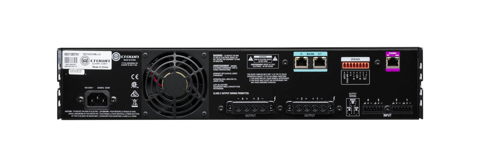 Crown CDI4X300BL 4-Channel Drive Core Series Power Amplifier with BLU link - 300 Watt by Crown