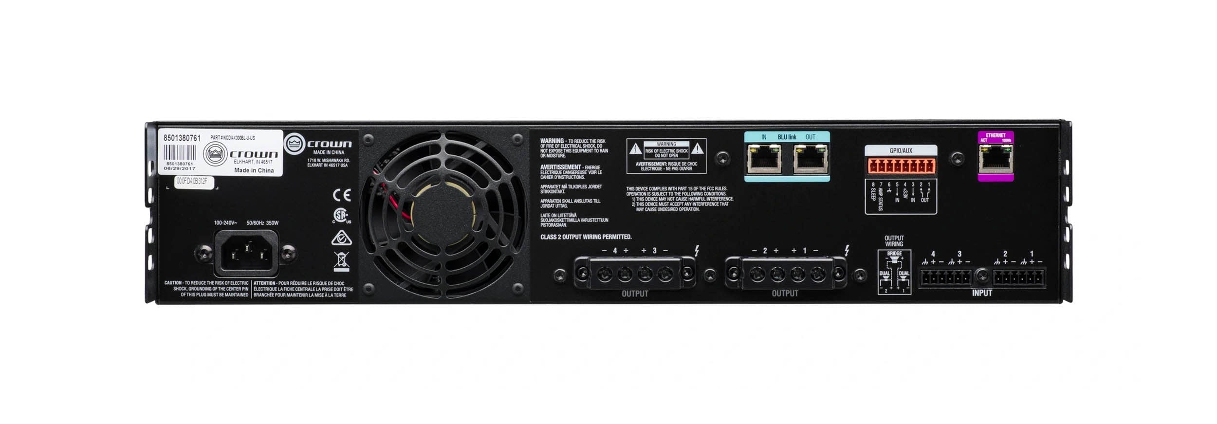 Crown CDI4X300BL 4-Channel Drive Core Series Power Amplifier with BLU link - 300 Watt by Crown