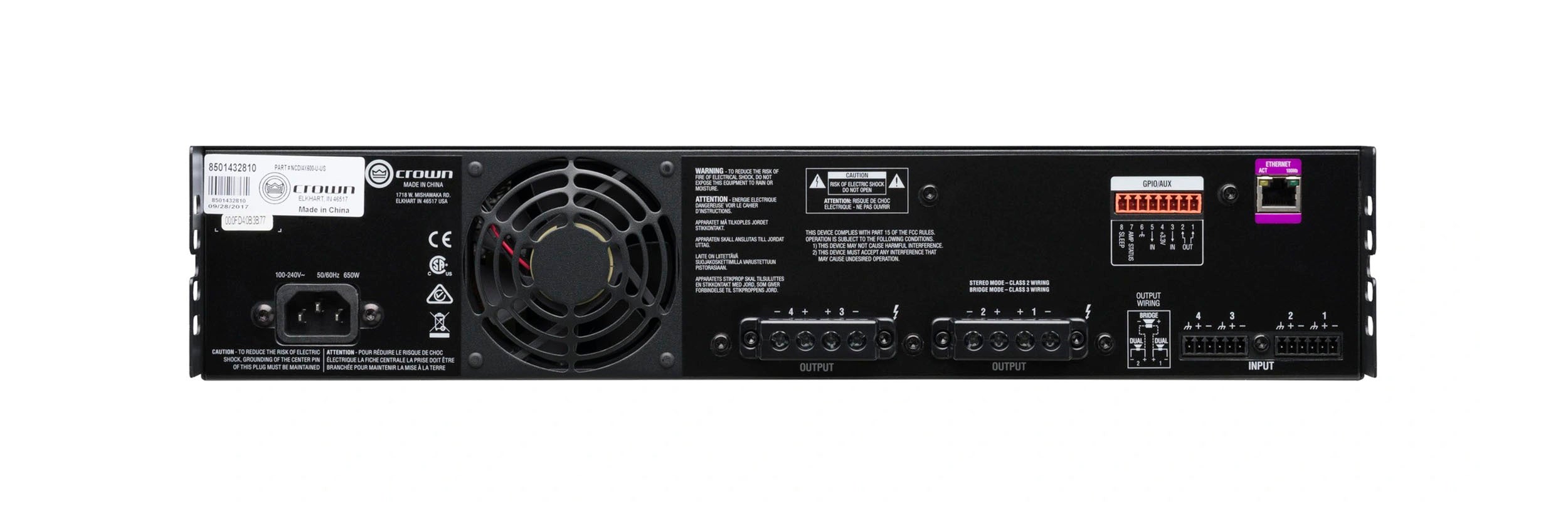 Crown CDI4X600 4-Channel Drive Core Series Power Amplifier - 600 Watt by Crown