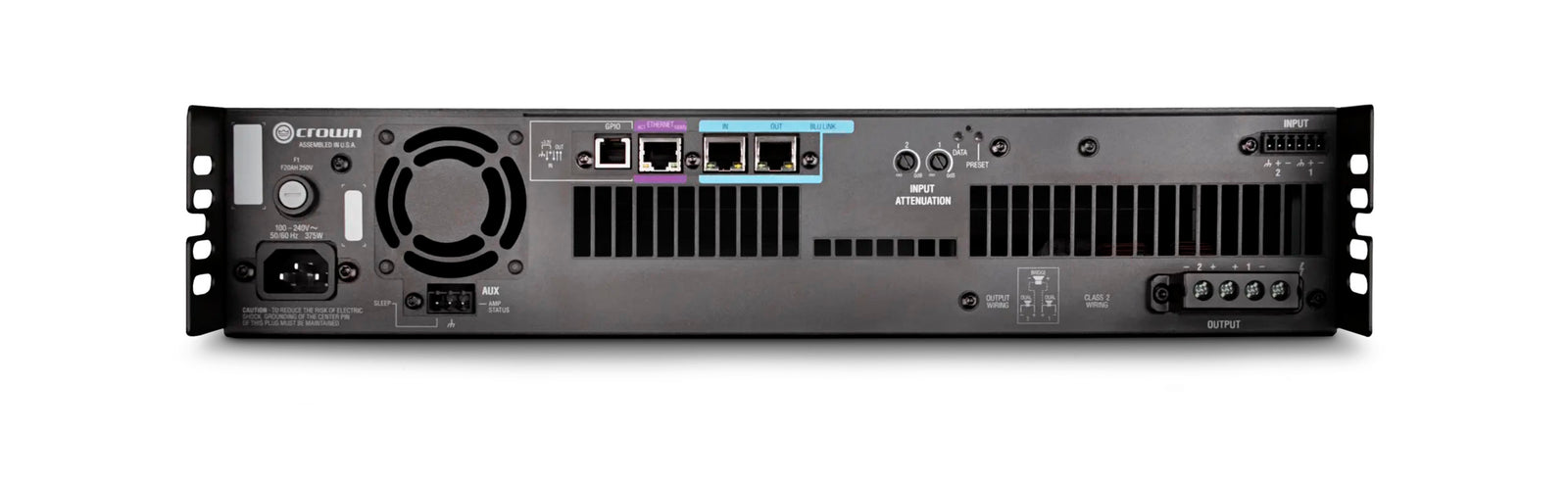 Crown DCI2X600N-U-EKFX 2-Channel Power Amplifier with BLU Link - 600 Watt by Crown
