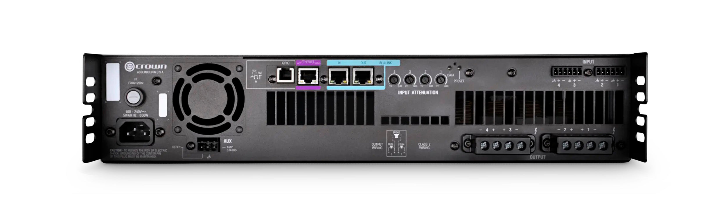 Crown DCI4X300N 4-Channel Power Amplifier with BLU Link - 300 Watt by Crown