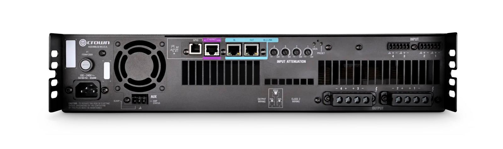 Crown DCI4X600N 4-Channel Power Amplifier with BLU Link - 600 Watt by Crown