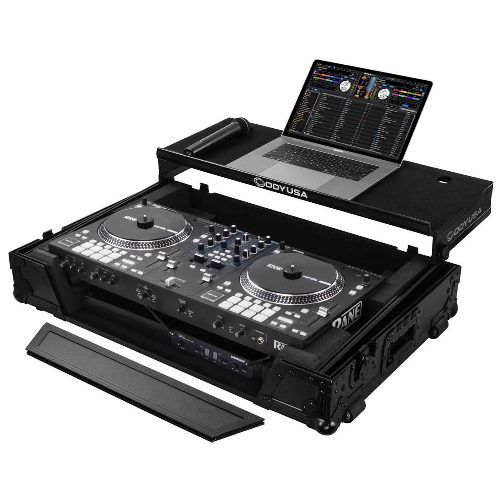 B-Stock: Odyssey FZGSRANEONEW1BL DJ Flight Case for Rane One with 1U Rack Space and Glide Platform - Black by Odyssey