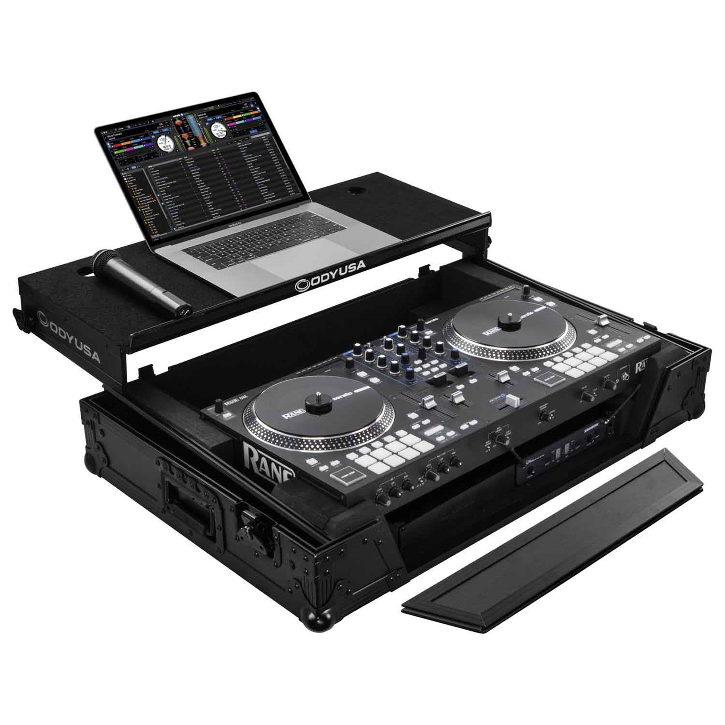 B-Stock: Odyssey FZGSRANEONEW1BL DJ Flight Case for Rane One with 1U Rack Space and Glide Platform - Black by Odyssey