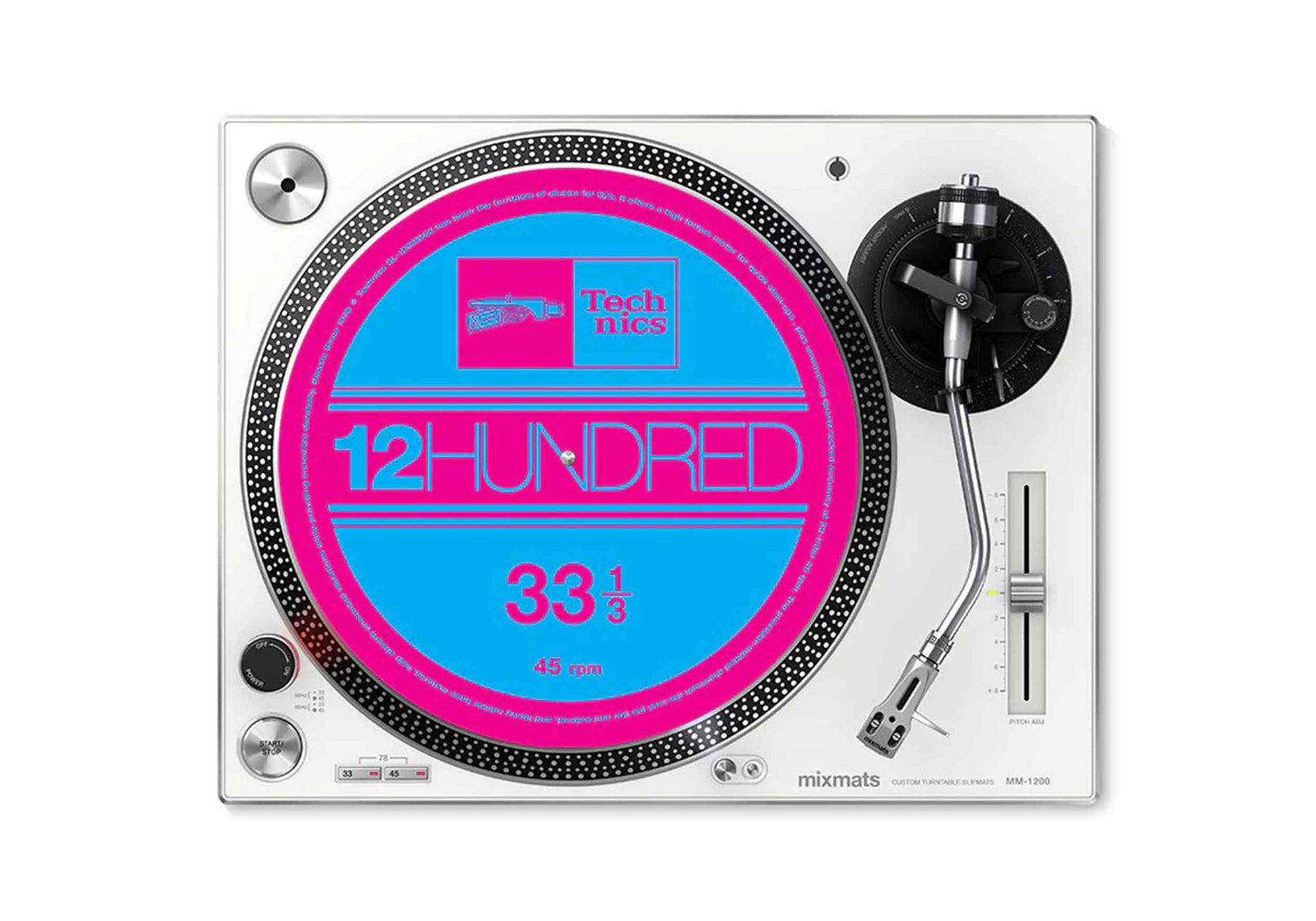 Mixmats 12HUNDRED Pink/Light Blue 12-Inch Turntable Slipmat by Mixmats