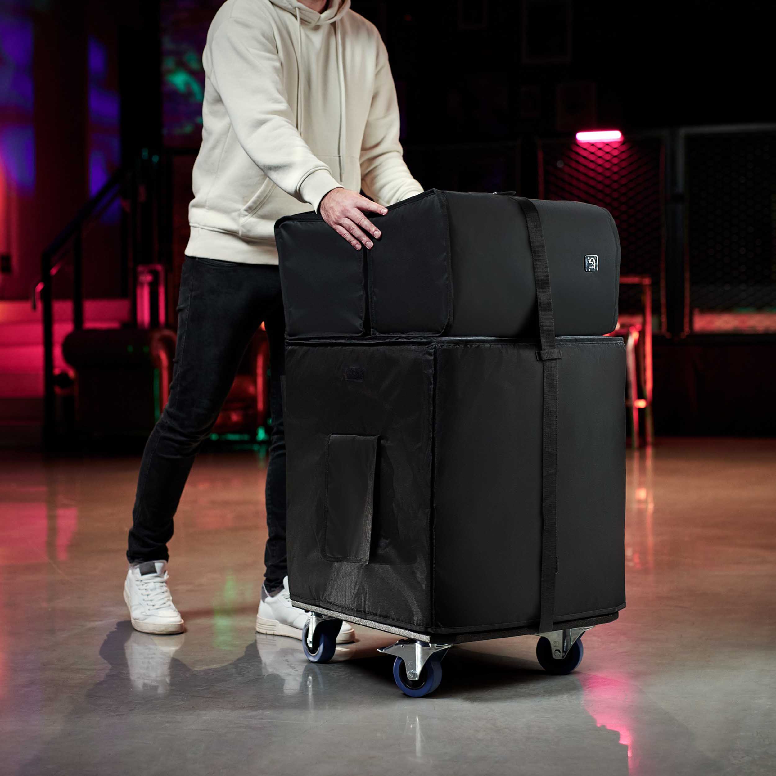 LD Systems D12G4XBAGSET Heavy-Duty Transport Kit with All-in-One Protective Cover and Castor Set. by LD Systems