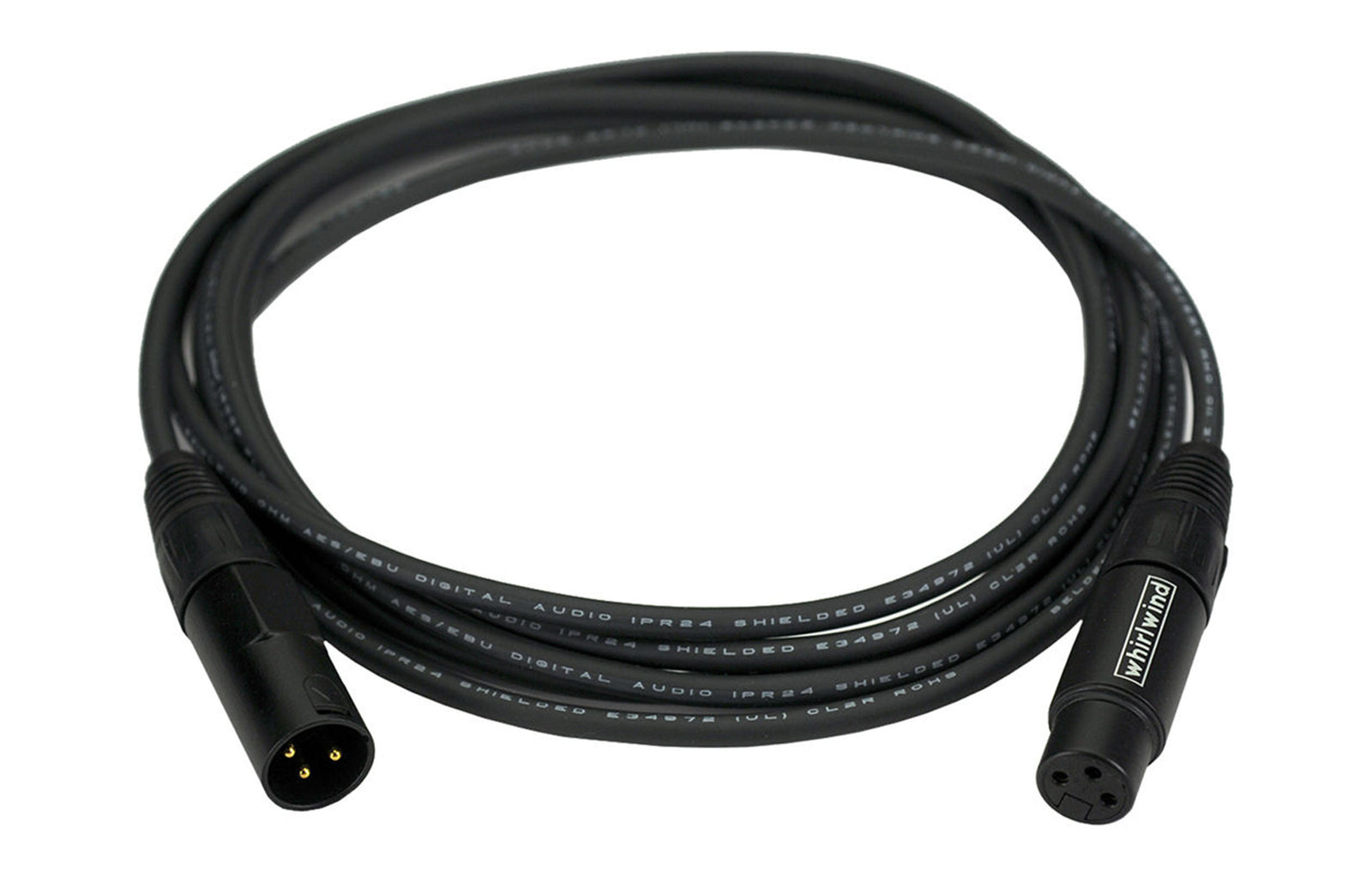 Whirlwind DKF50BK XLR Female to XLR Male AES/EBU Cable with Gold Contacts Black - 50 Feet by Whirlwind