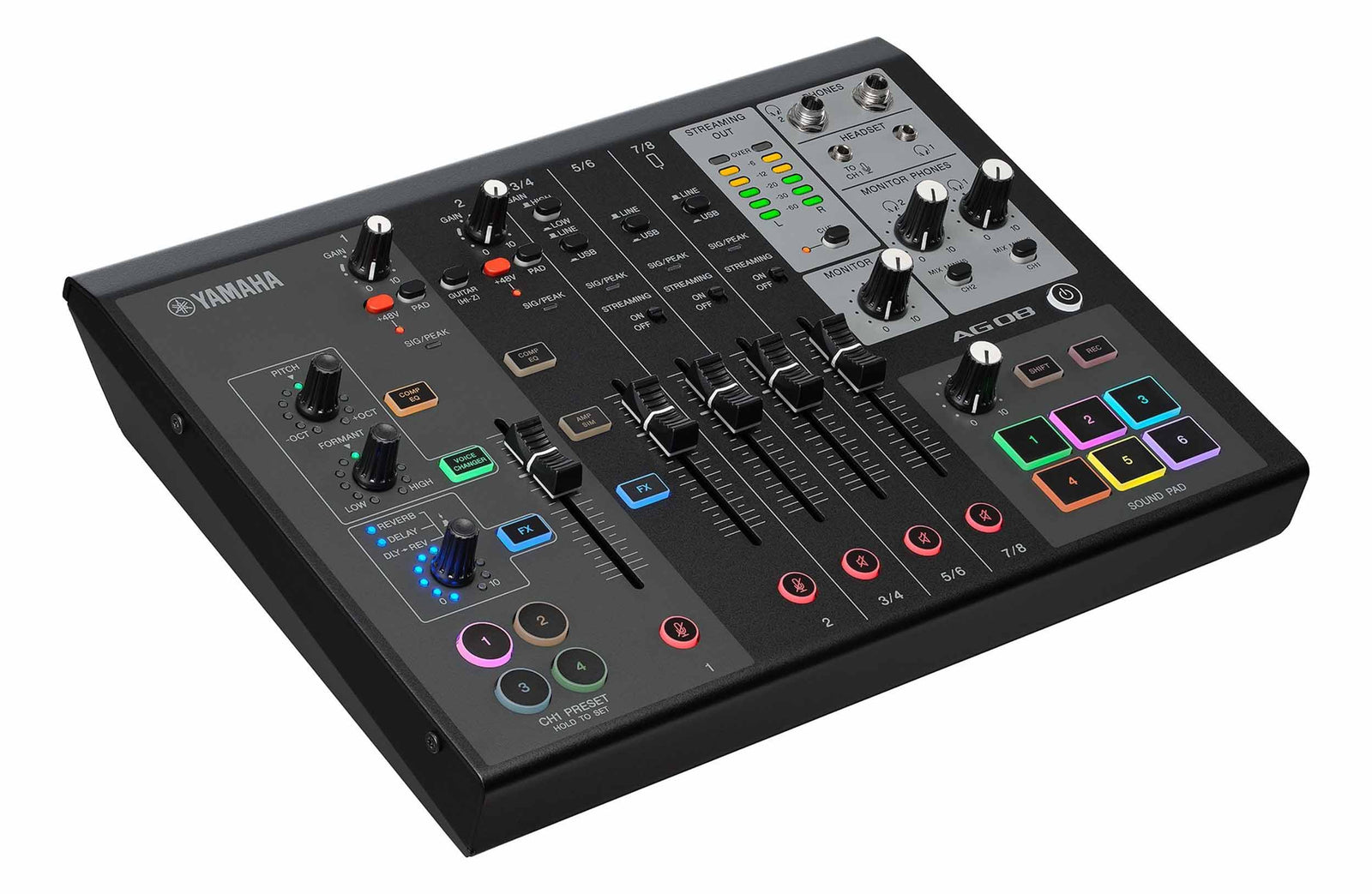 Yamaha AG08 B 8-Channel Streaming Mixer for Mac/PC - Black by Yamaha