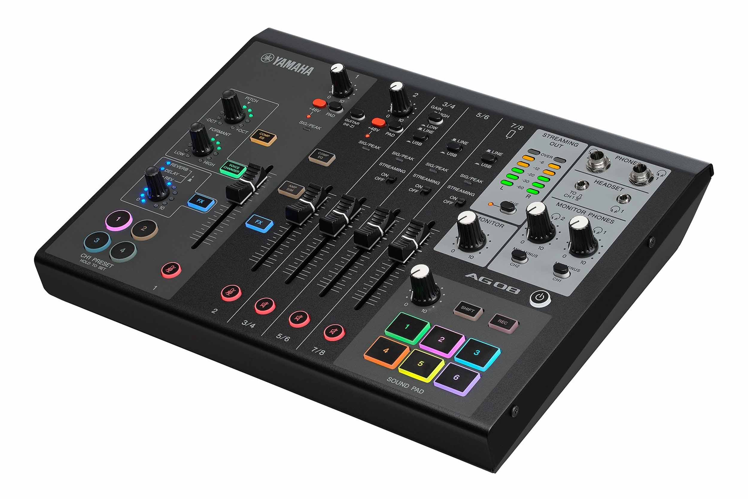 Yamaha AG08 B 8-Channel Streaming Mixer for Mac/PC - Black by Yamaha