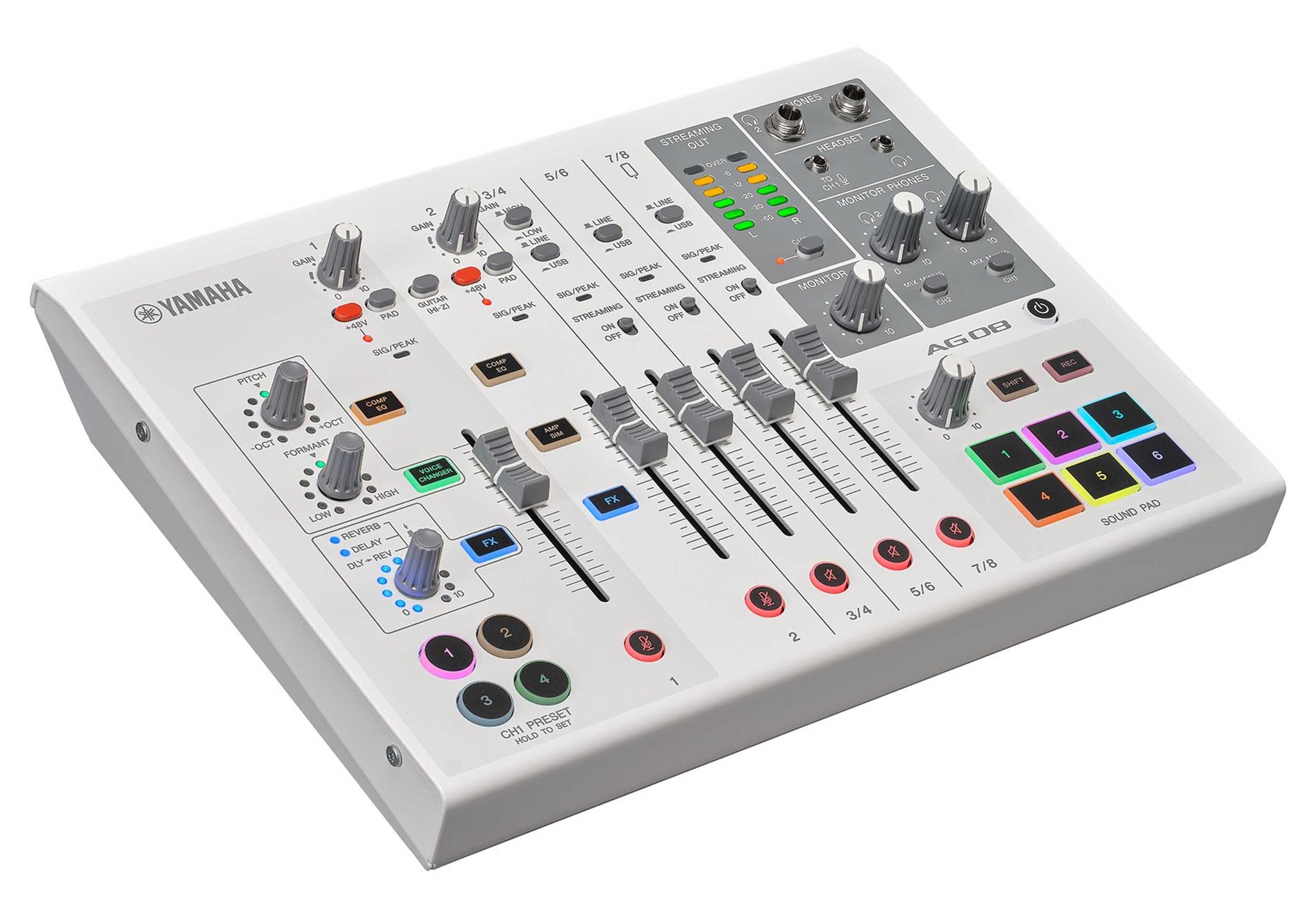 Yamaha AG08 W 8-Channel Streaming Mixer for Mac/PC - White by Yamaha
