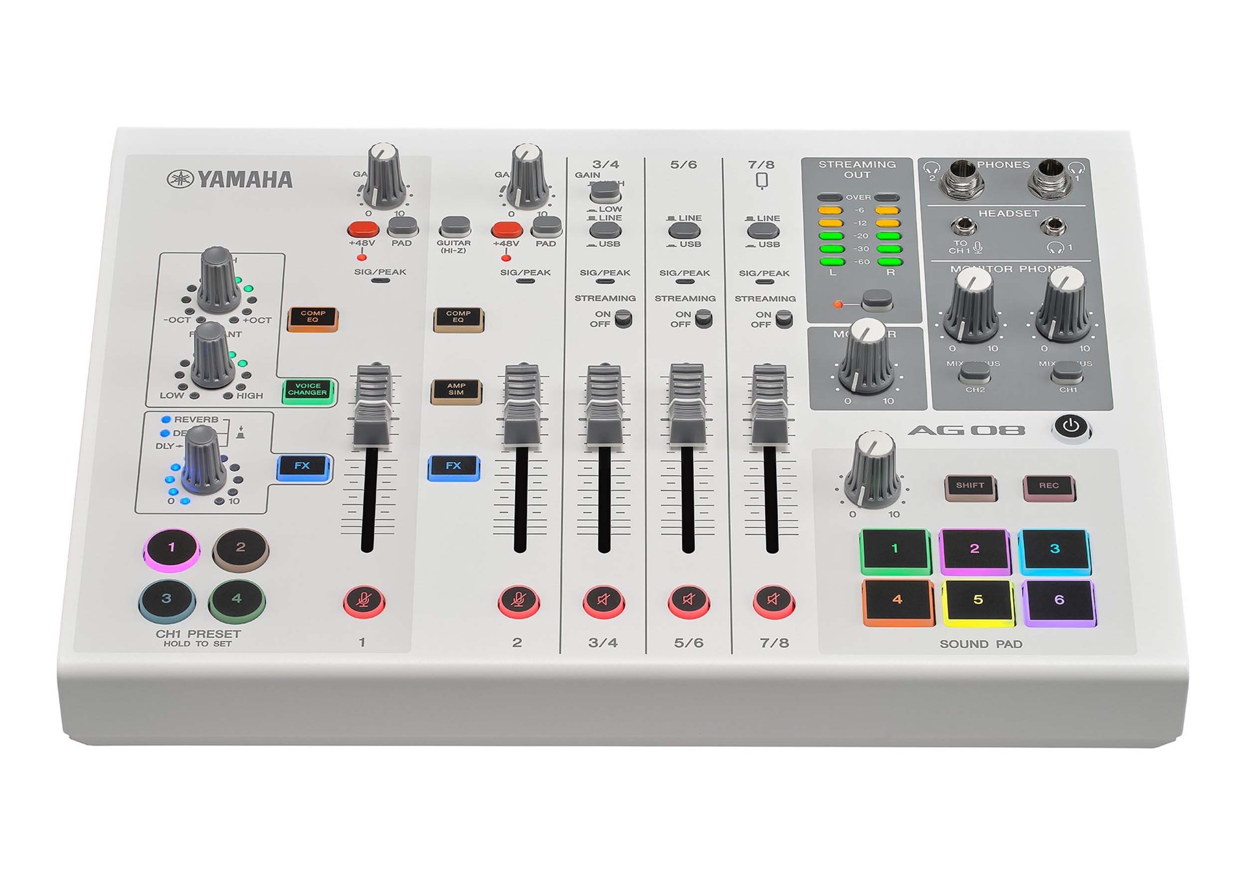 Yamaha AG08 W 8-Channel Streaming Mixer for Mac/PC - White by Yamaha