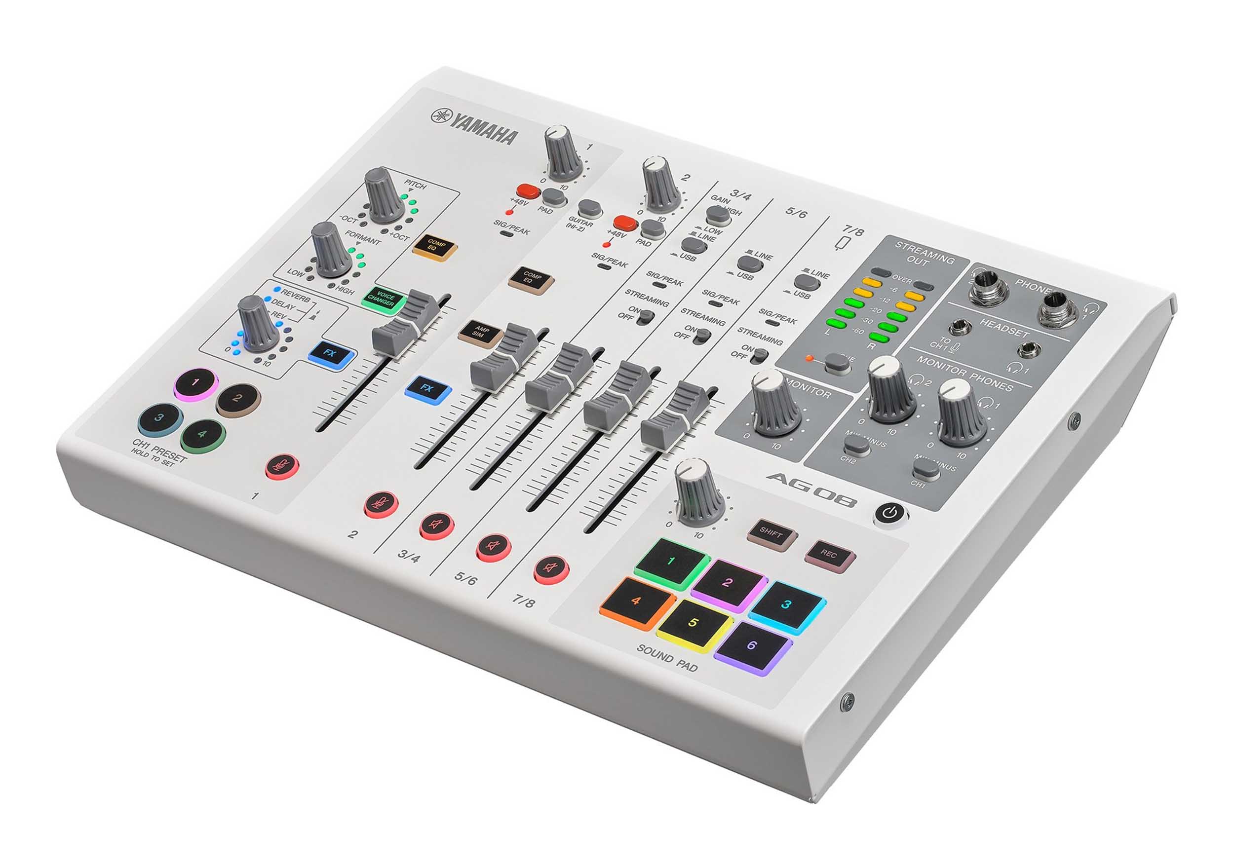 Yamaha AG08 W 8-Channel Streaming Mixer for Mac/PC - White by Yamaha