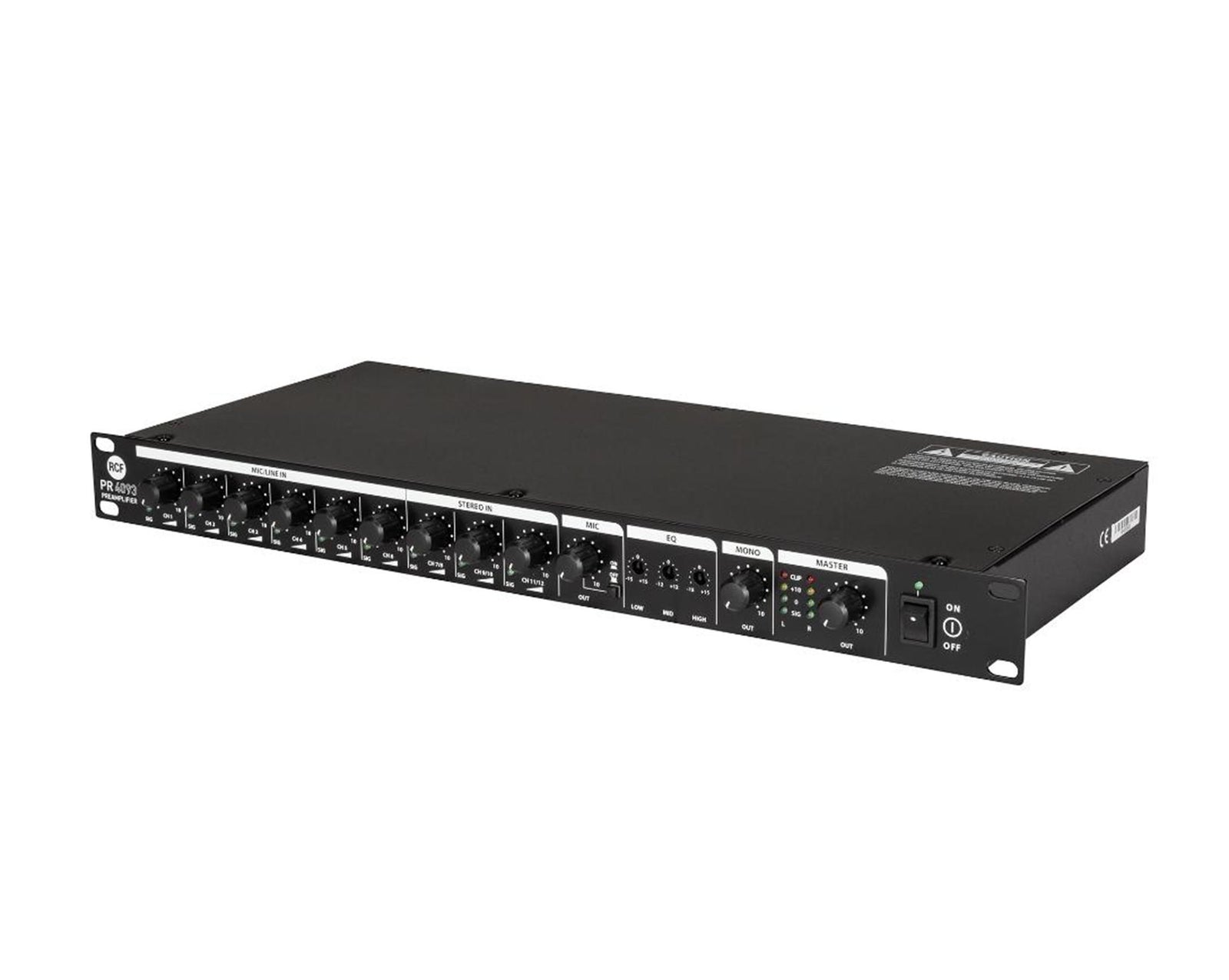 RCF PR 4093  Professional Preamplifier With 9-Inputs and 3-Outputs - Black by RCF