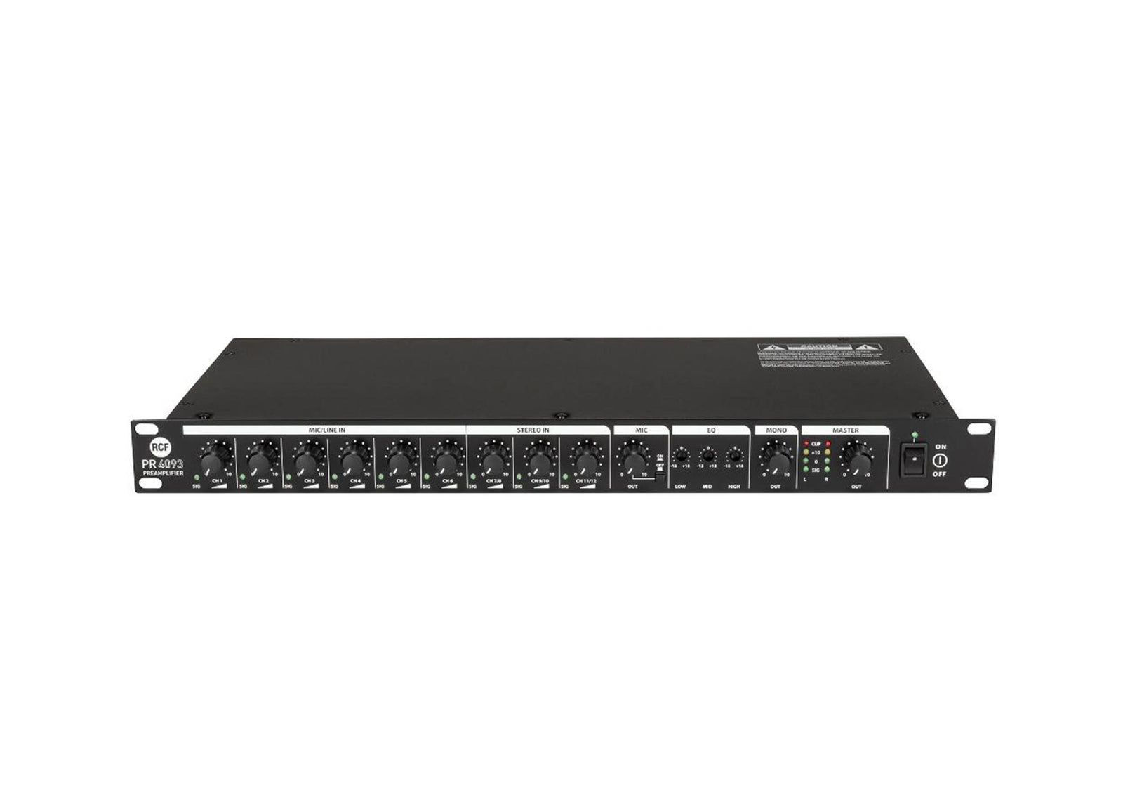 RCF PR 4093  Professional Preamplifier With 9-Inputs and 3-Outputs - Black by RCF