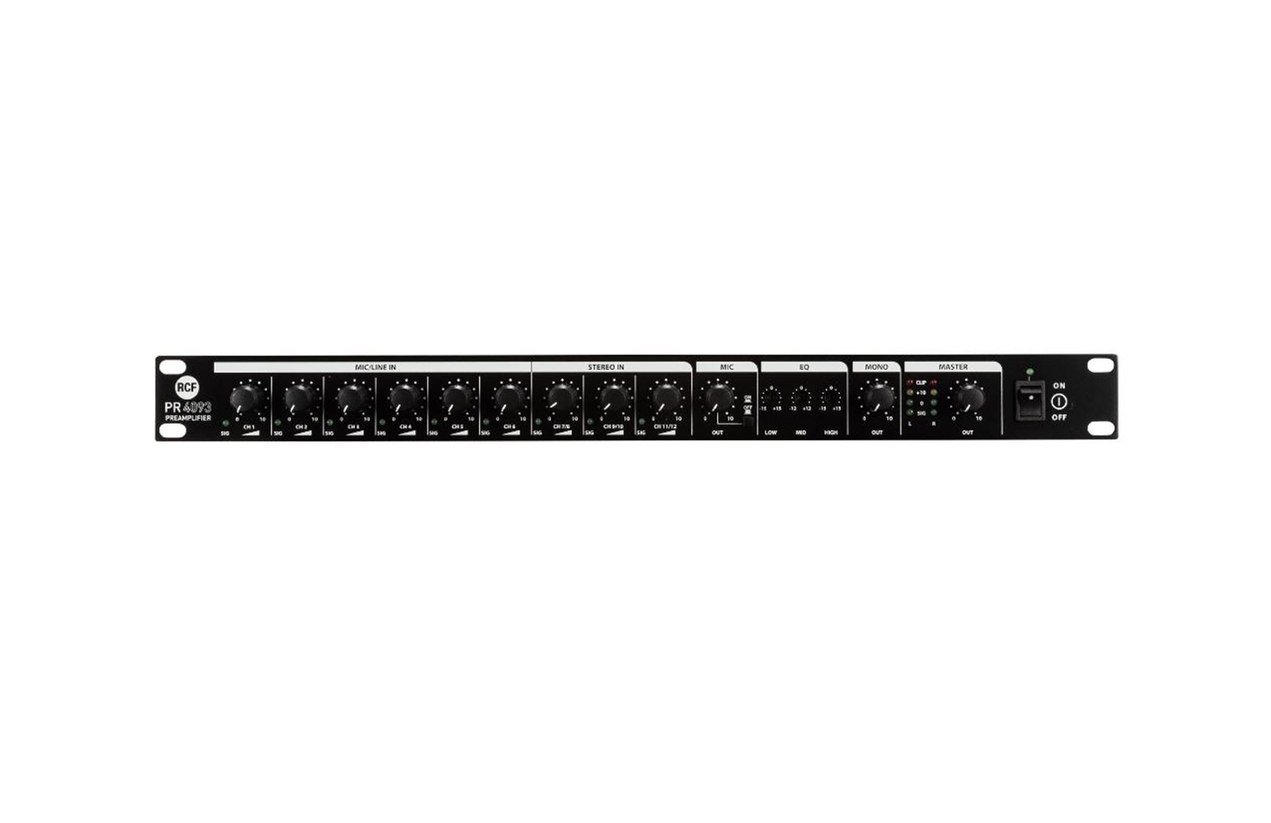 RCF PR 4093  Professional Preamplifier With 9-Inputs and 3-Outputs - Black by RCF