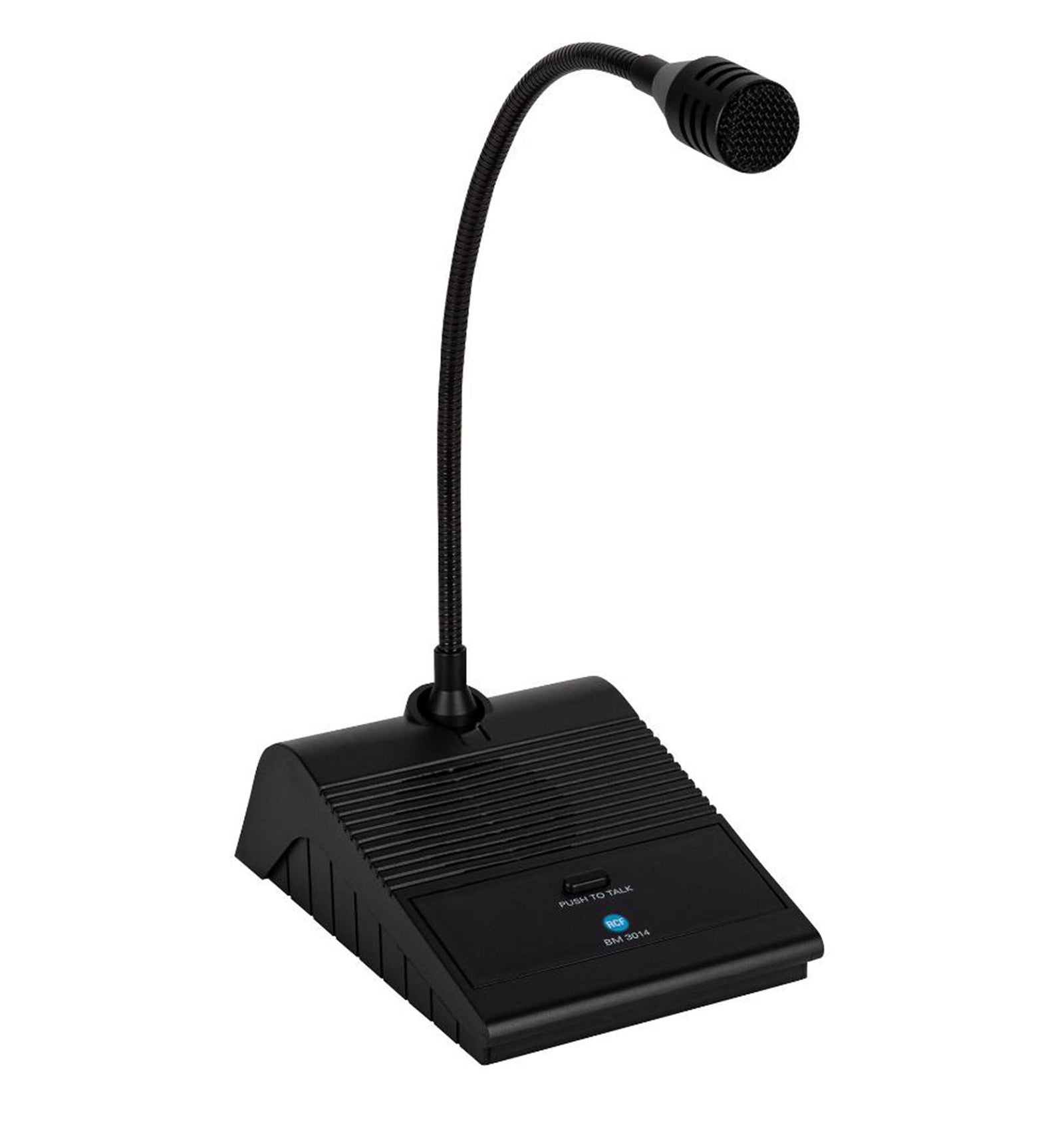 RCF BM 3014 Preamplified Paging Microphone with 320 mm Gooseneck - Black by RCF