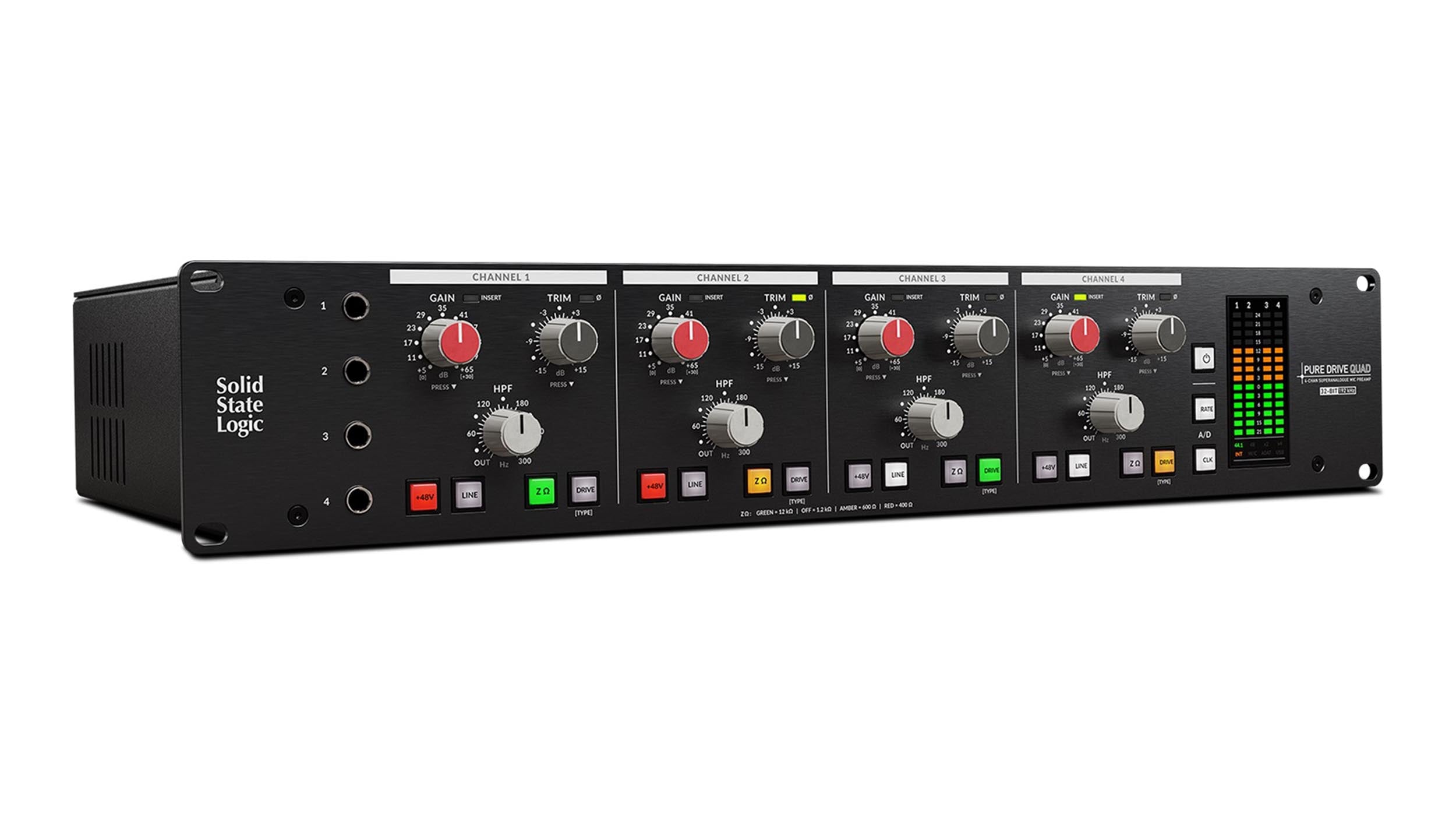 Solid State Logic PURE DRIVE QUAD 4-Channel Microphone Preamplifier with Triple Drive Modes by SSL