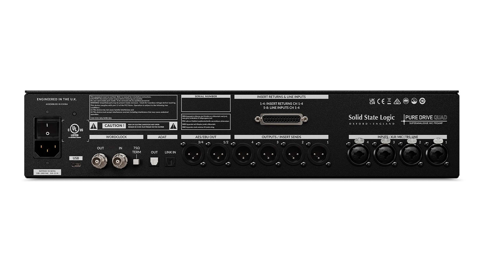 Solid State Logic PURE DRIVE QUAD 4-Channel Microphone Preamplifier with Triple Drive Modes by SSL