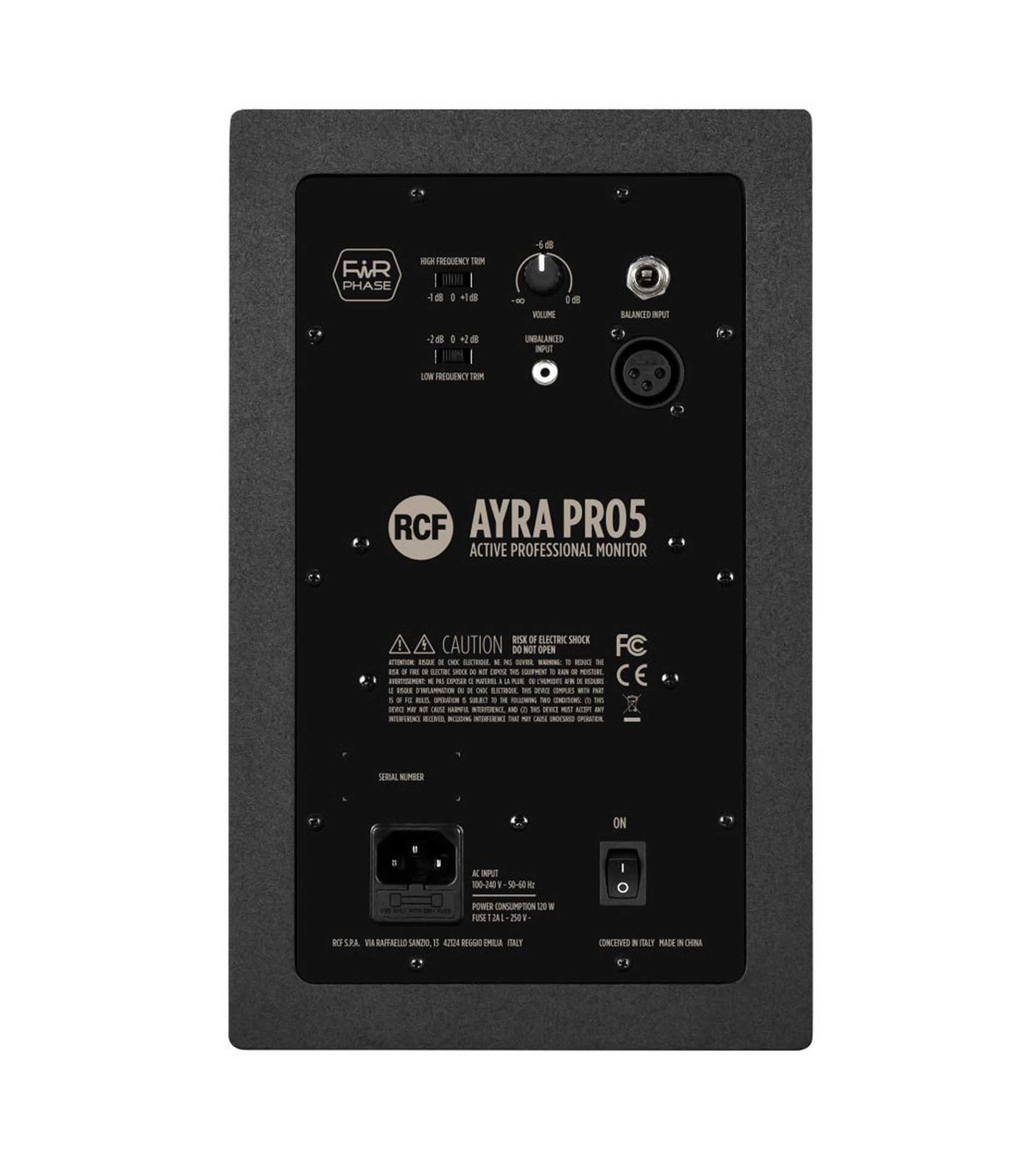 RCF AYRA PRO5 Professional Active Two-Way Studio Monitor with 5-Inch Woofer - Black by RCF