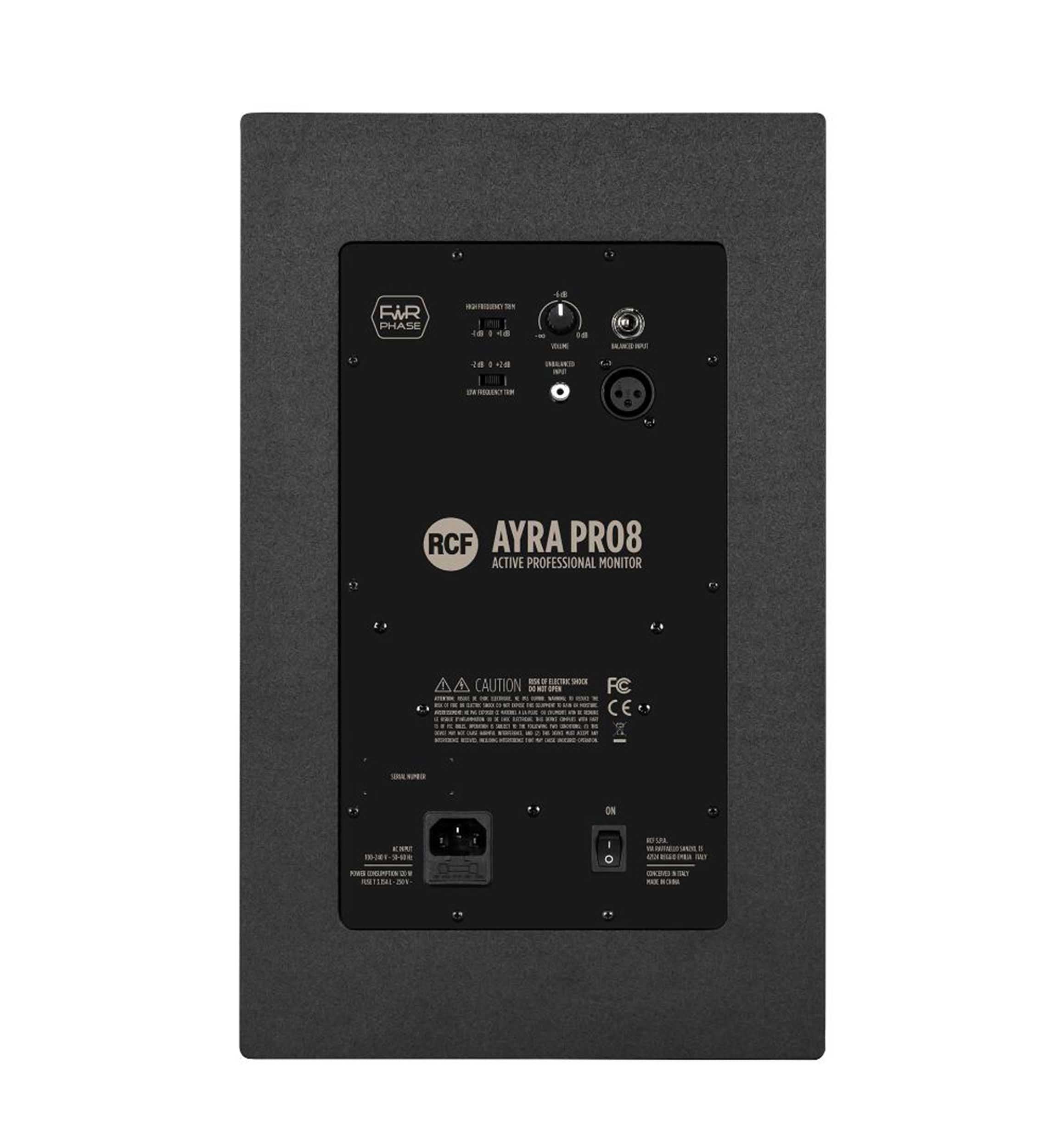 RCF AYRA PRO8 Professional Active Two-Way Studio Monitor with 8-Inch Woofer - Black by RCF