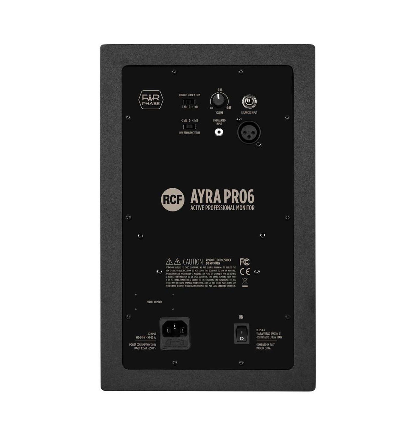 RCF AYRA PRO6 Professional Active Two-Way Studio Monitor with 6.5-Inch Woofer - Black by RCF