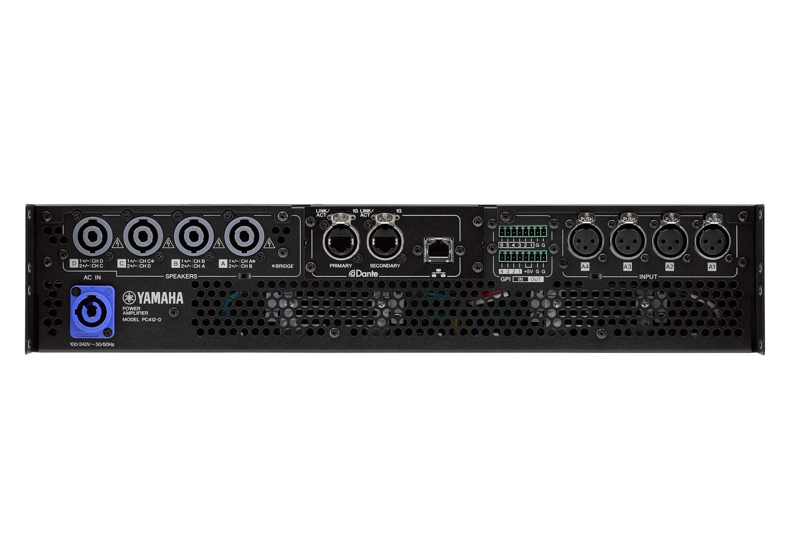Yamaha PC412-D Class-D Power Amplifier with Dante I/O by Yamaha