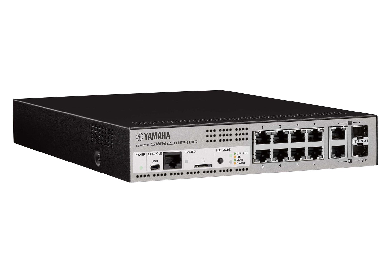 Yamaha SWR2311P-10G 10-Port Gigabit Managed Dante Switch with PoE+ by Yamaha