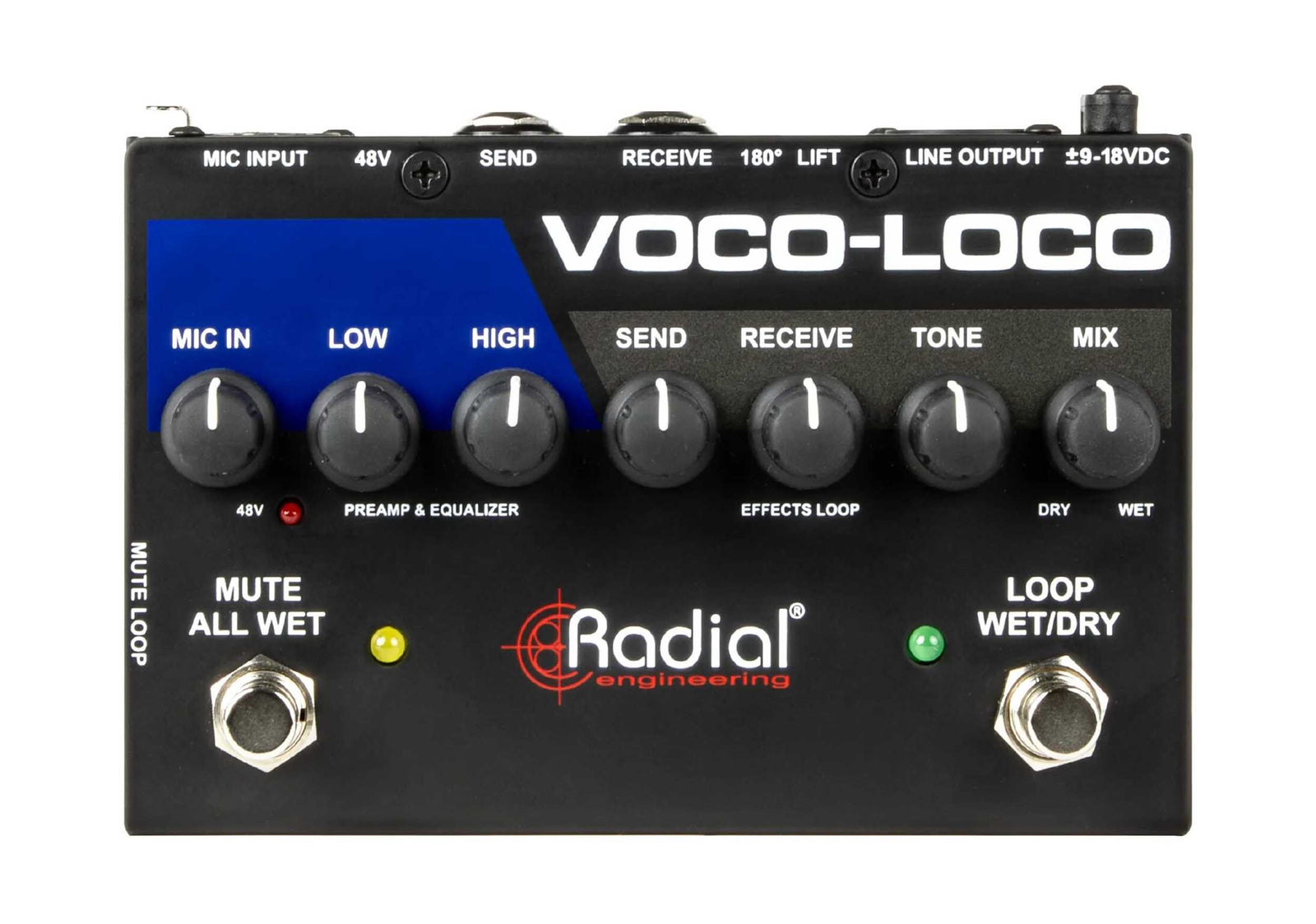 Radial Engineering Voco-Loco MK2 Vocal Effects Switcher for Mic-to-Guitar Pedal Routing by Radial Engineering