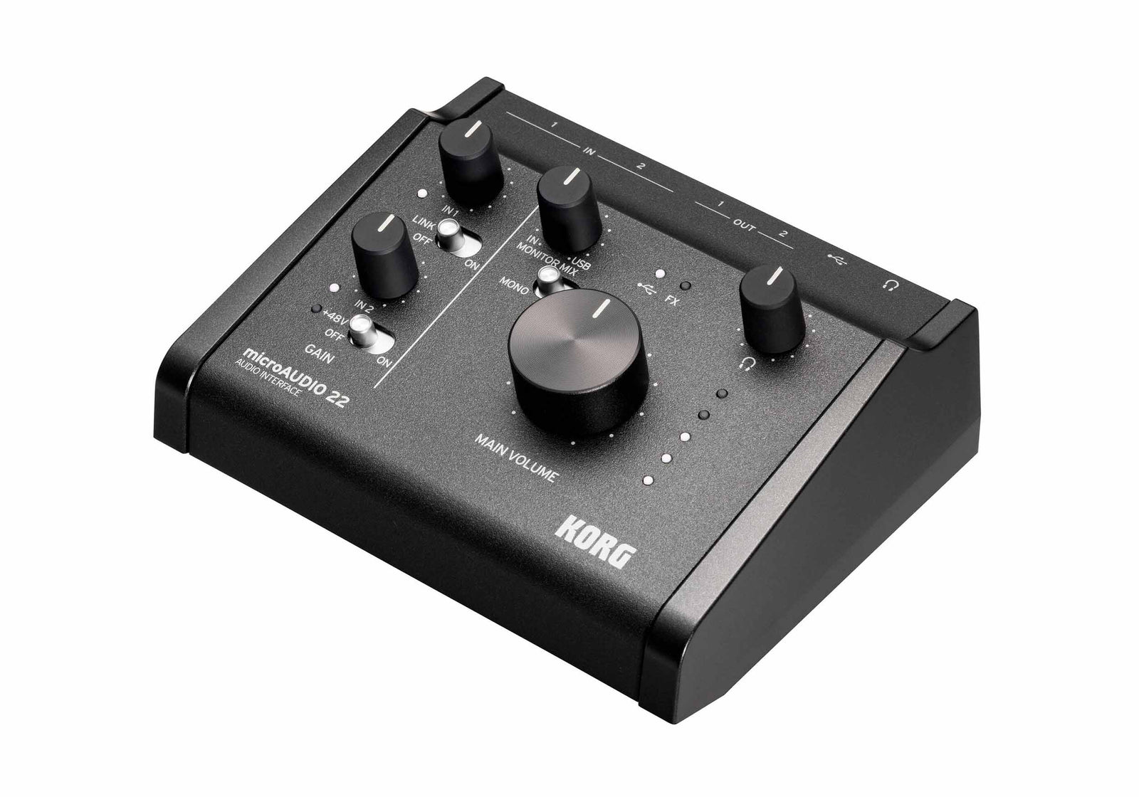 Korg microAUDIO 22, 2x2 USB-C Audio Interface - Black by Korg