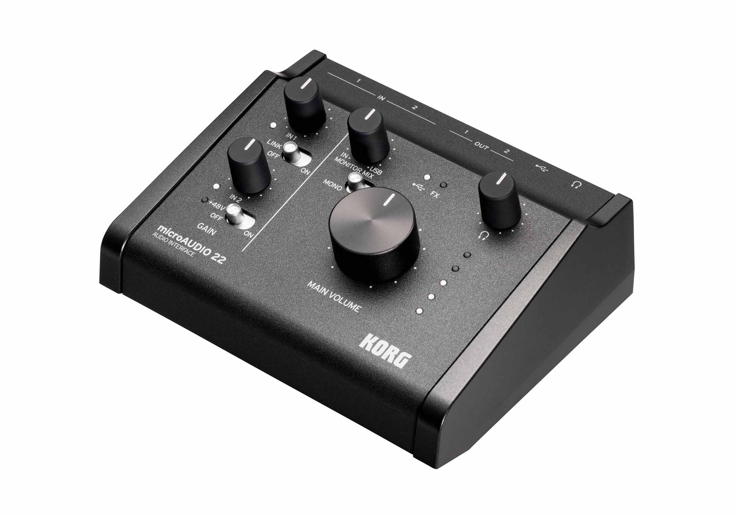 Korg microAUDIO 22, 2x2 USB-C Audio Interface - Black by Korg