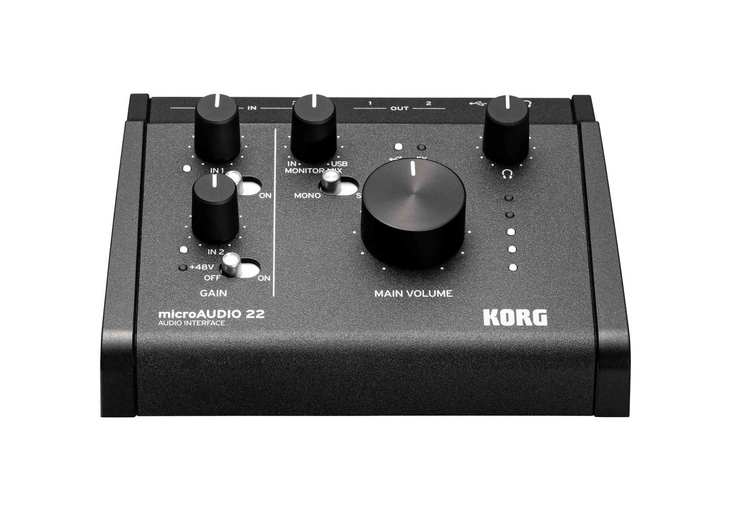 Korg microAUDIO 22, 2x2 USB-C Audio Interface - Black by Korg