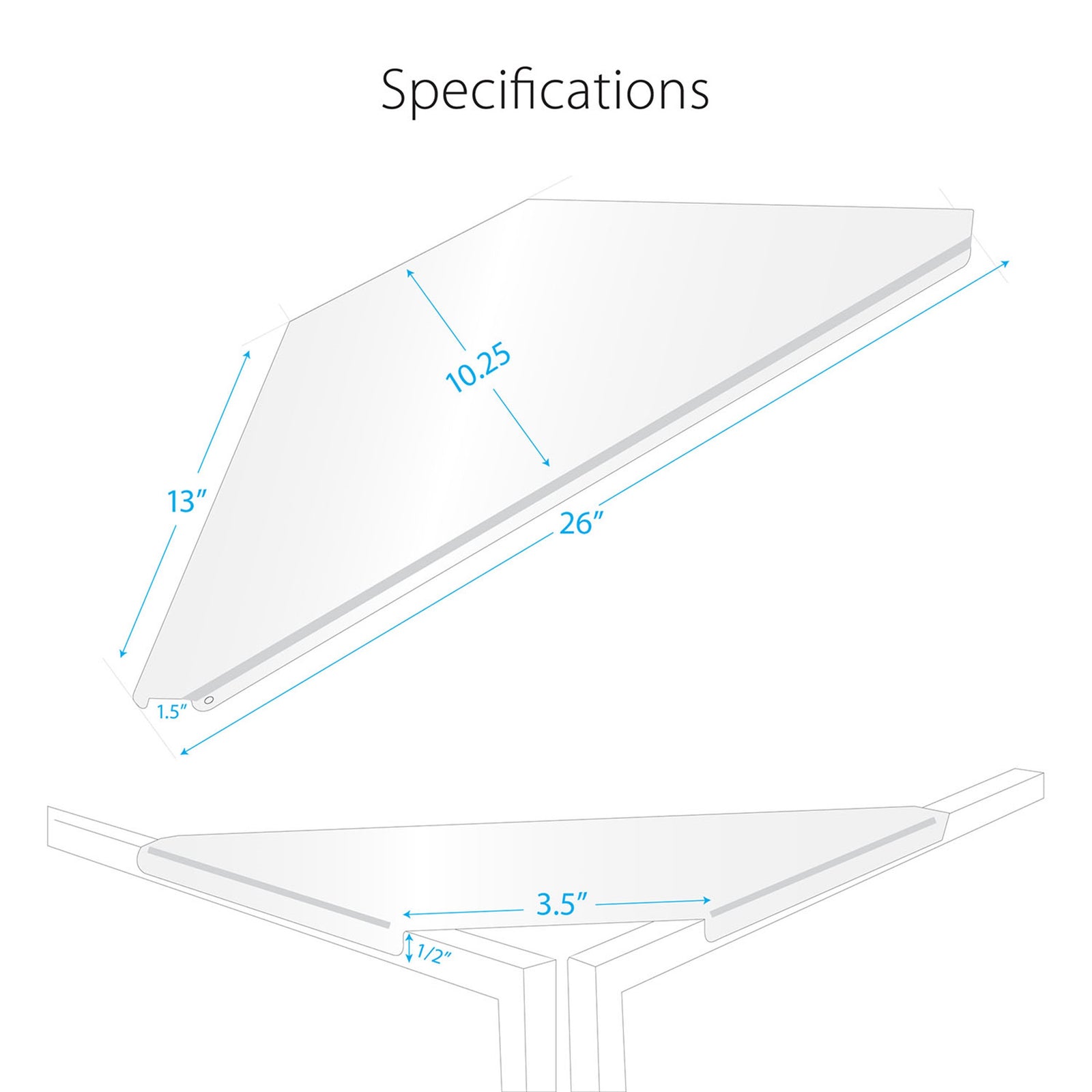 B-Stock: ProX XF-CSW X2, Set of 2 Aluminum Corner Shelves for DJ Facade - White by ProX Cases