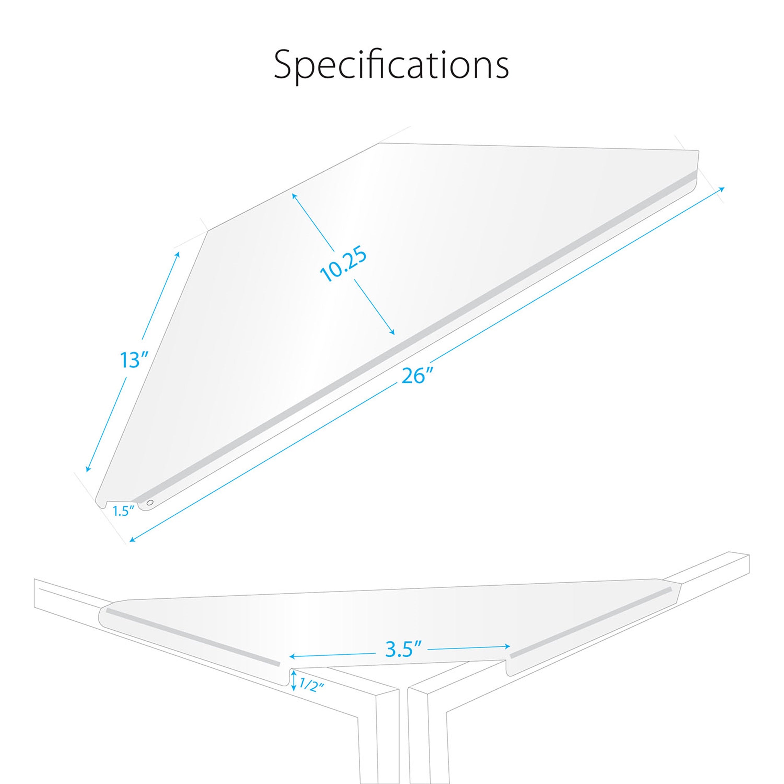 B-Stock: ProX XF-CSW X2, Set of 2 Aluminum Corner Shelves for DJ Facade - White by ProX Cases