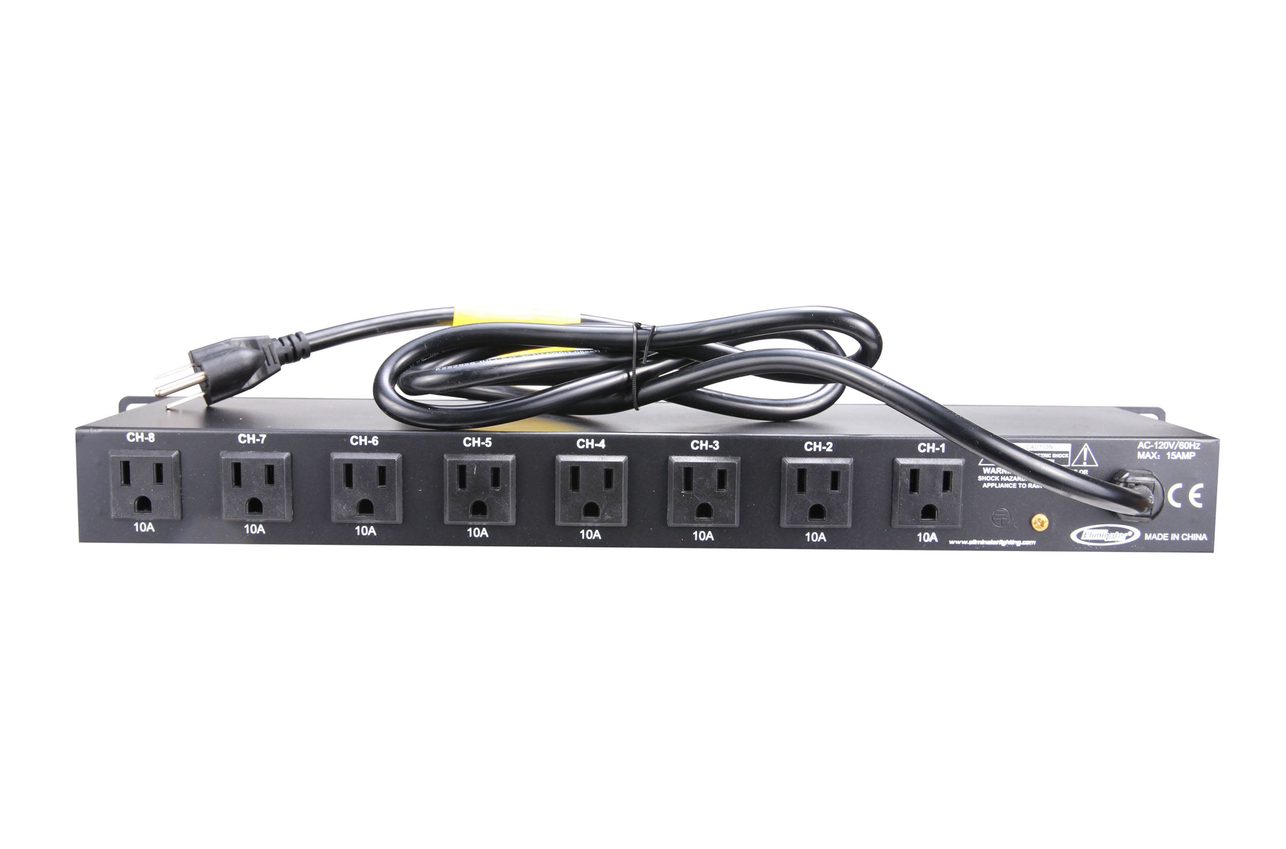 C-Stock Scratch & Dent: Eliminator Lighting E-107USB, 8 Channels Rack Mount Power Center by Eliminator Lighting