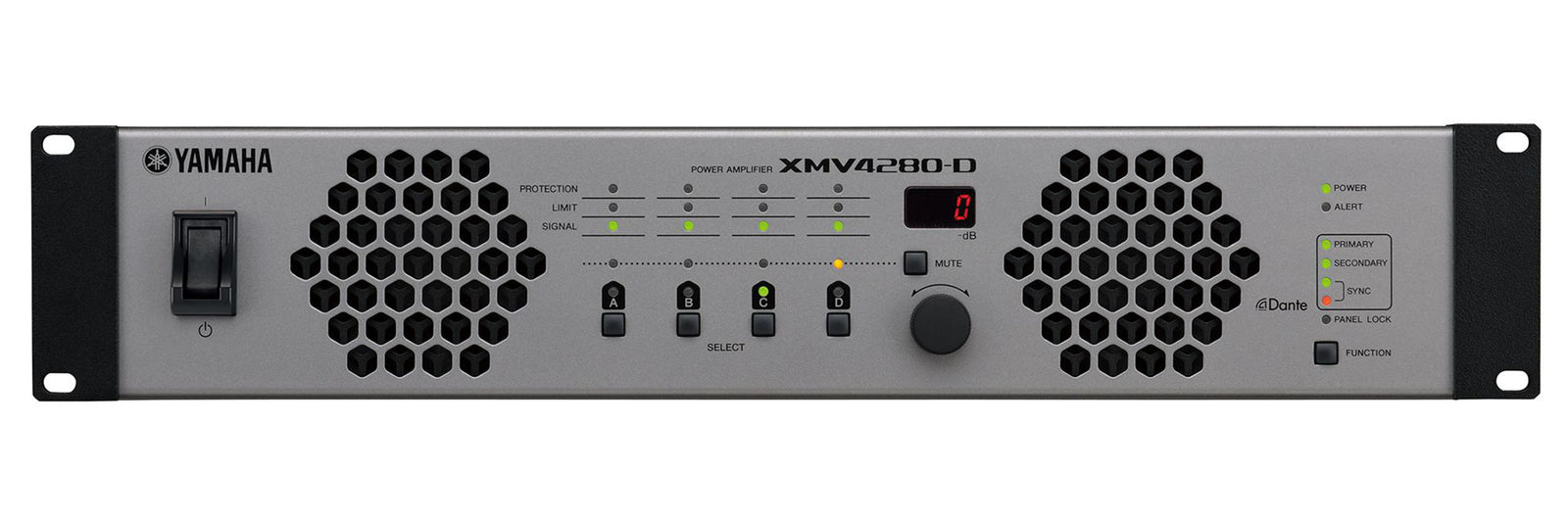 Yamaha XMV4280-D 4-Channel Dante-Enabled Powered Amplifier - 1120W by Yamaha