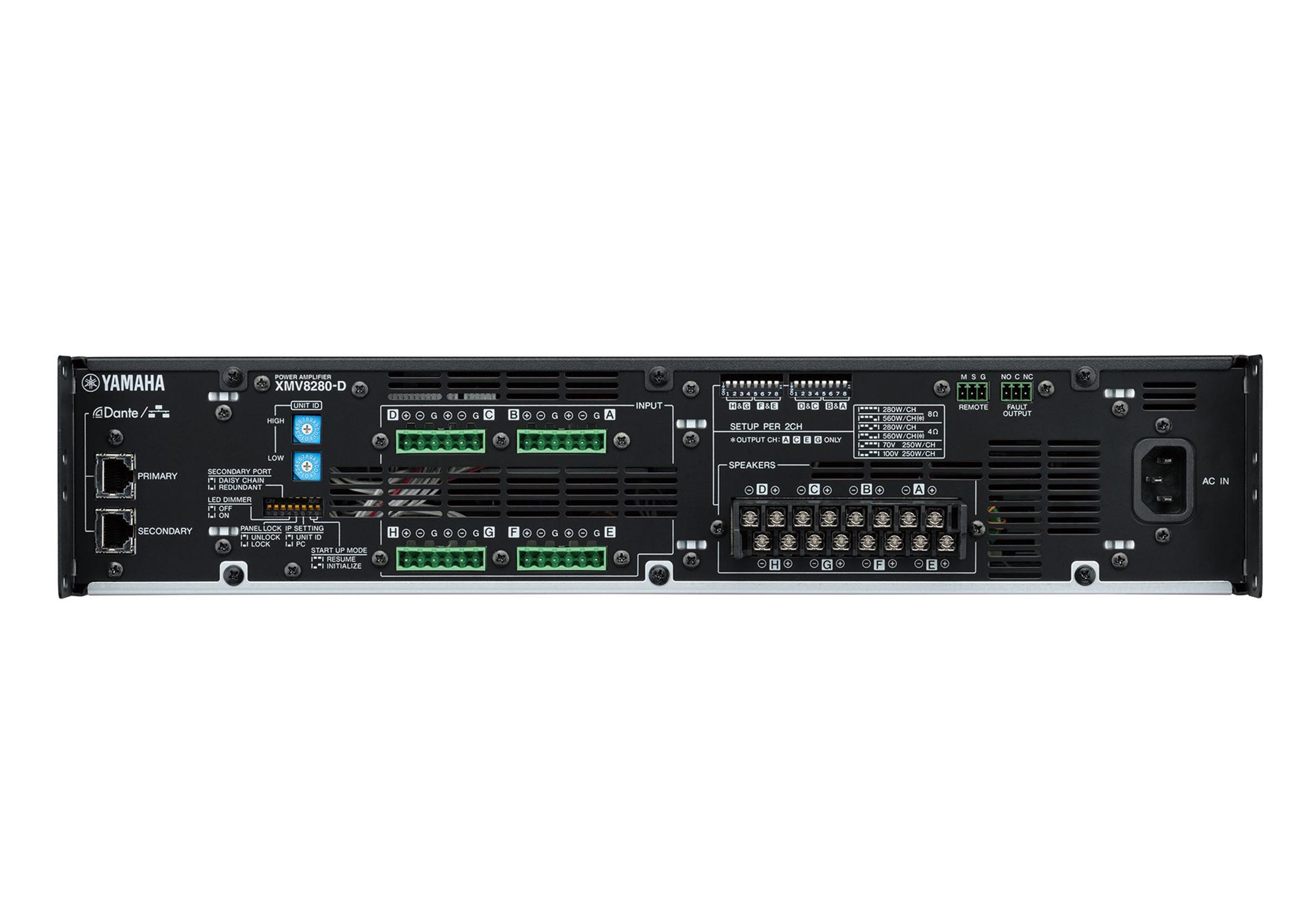 Yamaha XMV8280-D 8-Channel Dante-Equipped Powered Amplifier - 2240W by Yamaha