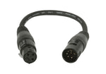 Accu-Cable AC5PM3PFM, 3-Pin DMX Female to 5-Pin DMX Male Adapter Cable by Accu Cable