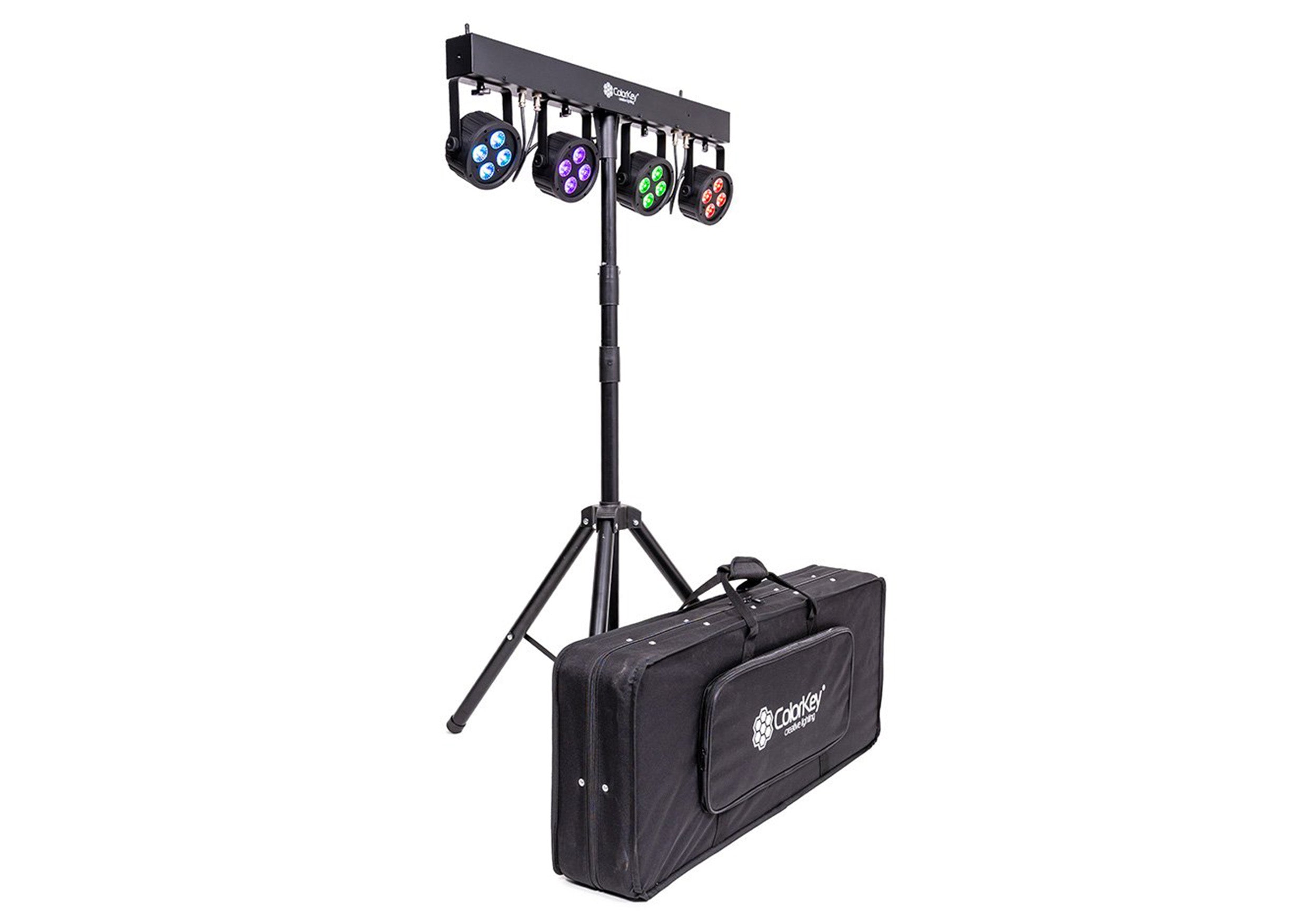 Colorkey CKU-3062 PartyBar Mobile 100 EL - Battery-Powered LED Light Bar with 4×10W RGBW Par Lights by ColorKey