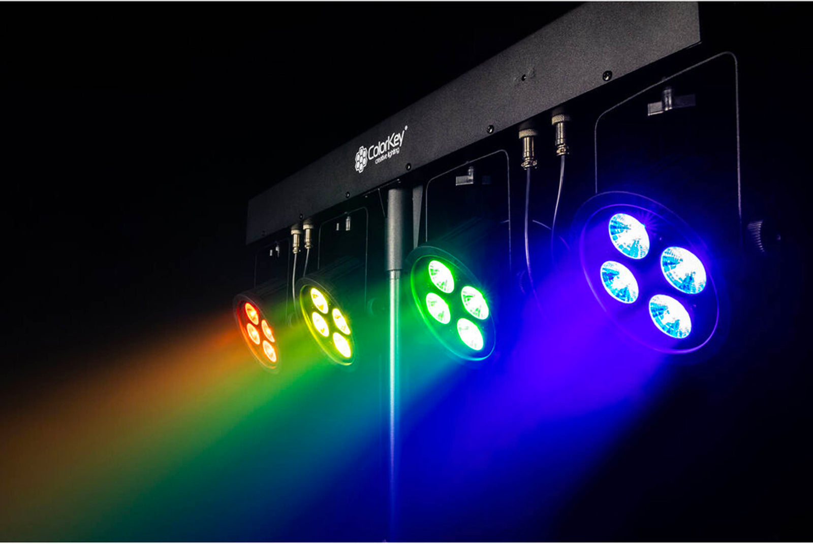 Colorkey CKU-3062 PartyBar Mobile 100 EL - Battery-Powered LED Light Bar with 4×10W RGBW Par Lights by ColorKey