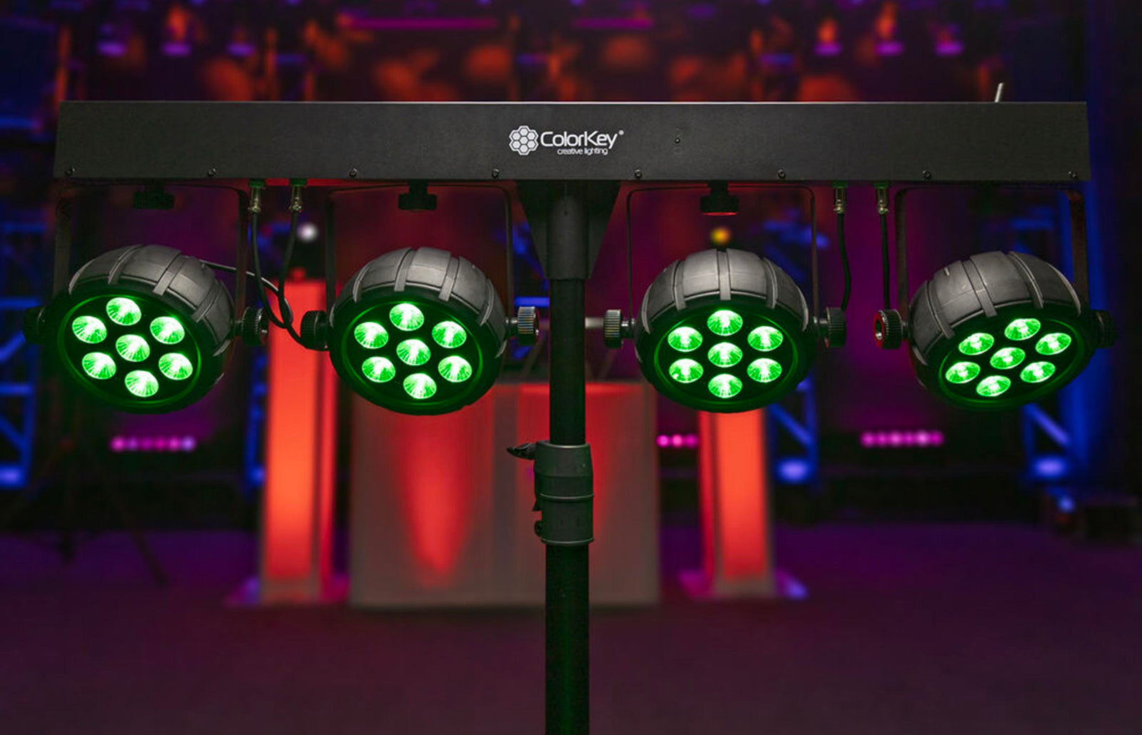 Colorkey CKU-3080 PartyBar Mobile 500 EL Battery-Powered All-in-One Multi-Effects Lighting Package by ColorKey