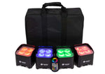 ColorKey CKU-6224 MobilePar Mini Hex 4 MKII Wireless Battery RGBAW+UV LED Fixture Set with Carry Case (4 Packs) by ColorKey