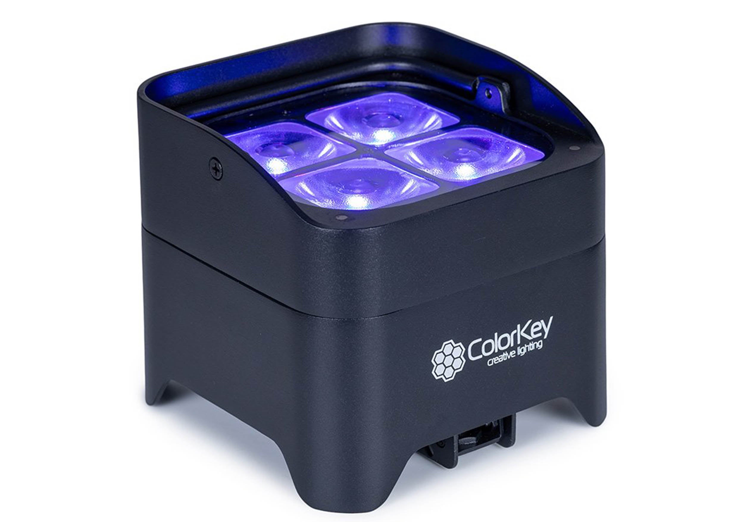 ColorKey CKU-6224 MobilePar Mini Hex 4 MKII Wireless Battery RGBAW+UV LED Fixture Set with Carry Case (4 Packs) by ColorKey