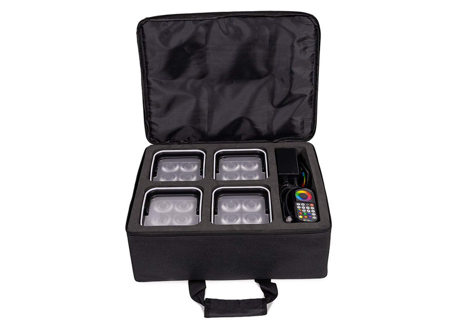 ColorKey CKU-6224 MobilePar Mini Hex 4 MKII Wireless Battery RGBAW+UV LED Fixture Set with Carry Case (4 Packs) by ColorKey