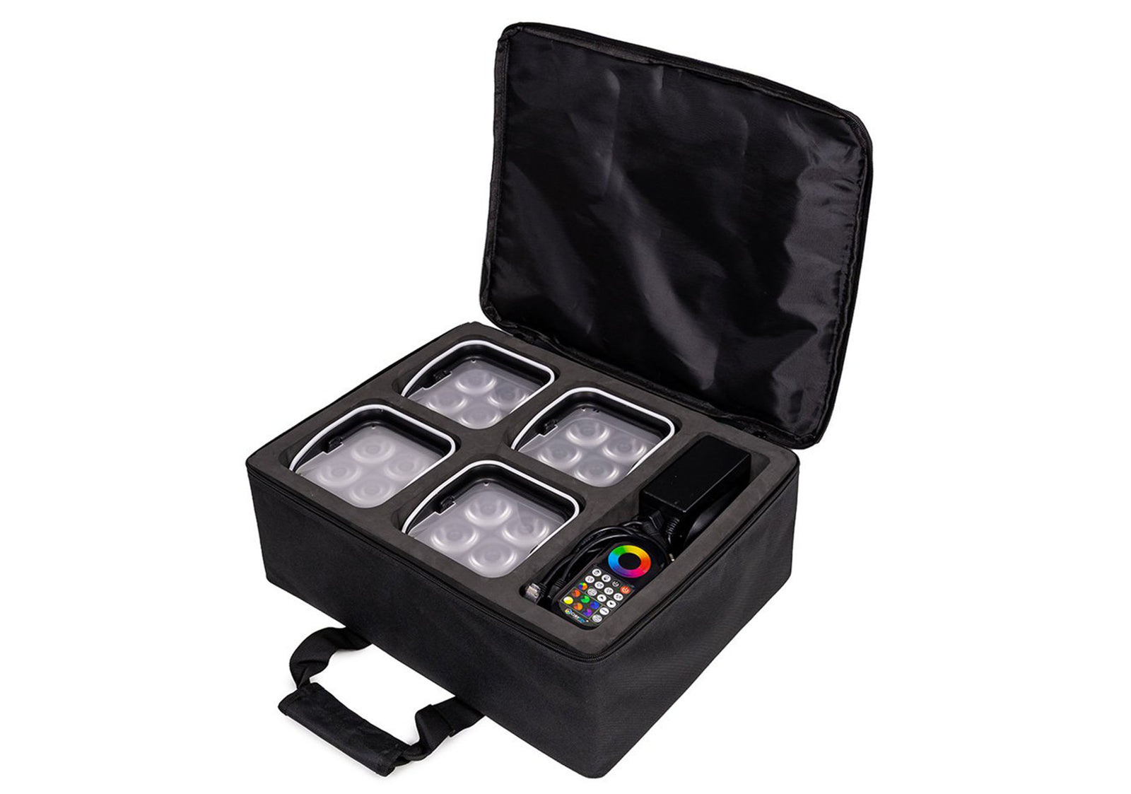 ColorKey CKU-6224 MobilePar Mini Hex 4 MKII Wireless Battery RGBAW+UV LED Fixture Set with Carry Case (4 Packs) by ColorKey