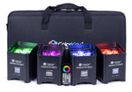 ColorKey CKU-6234 MobilePar Pro HEX 6, Battery Powered RGBAW-UV LED 4-Pack Bundle with Carrying Case by ColorKey