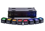 ColorKey CKU-6228-KIT MobilePar Mini HEX 4 MKII, 8-Pack Battery Powered RGBAW-UV LED Bundle with Charging Road Case by ColorKey