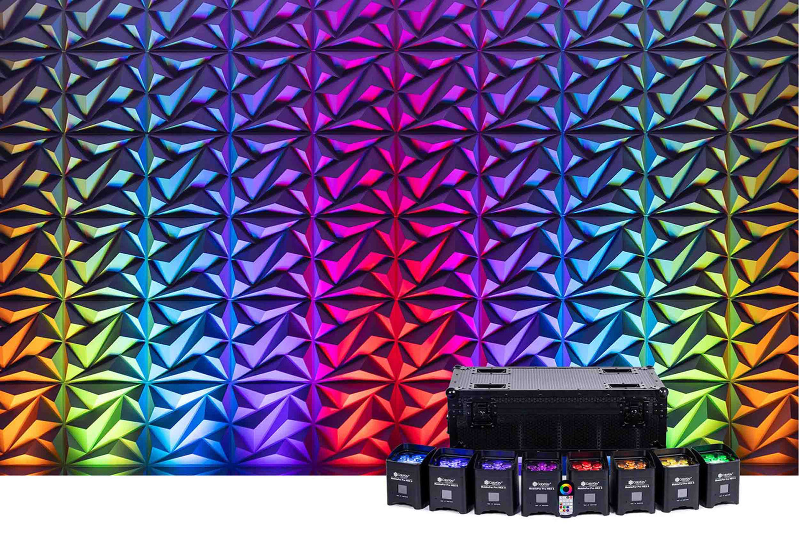 ColorKey CKU-6238-KIT MobilePar Pro HEX 6, 8-Pack Battery Powered RGBAW-UV LEDs Bundle with Charging Road Case by ColorKey