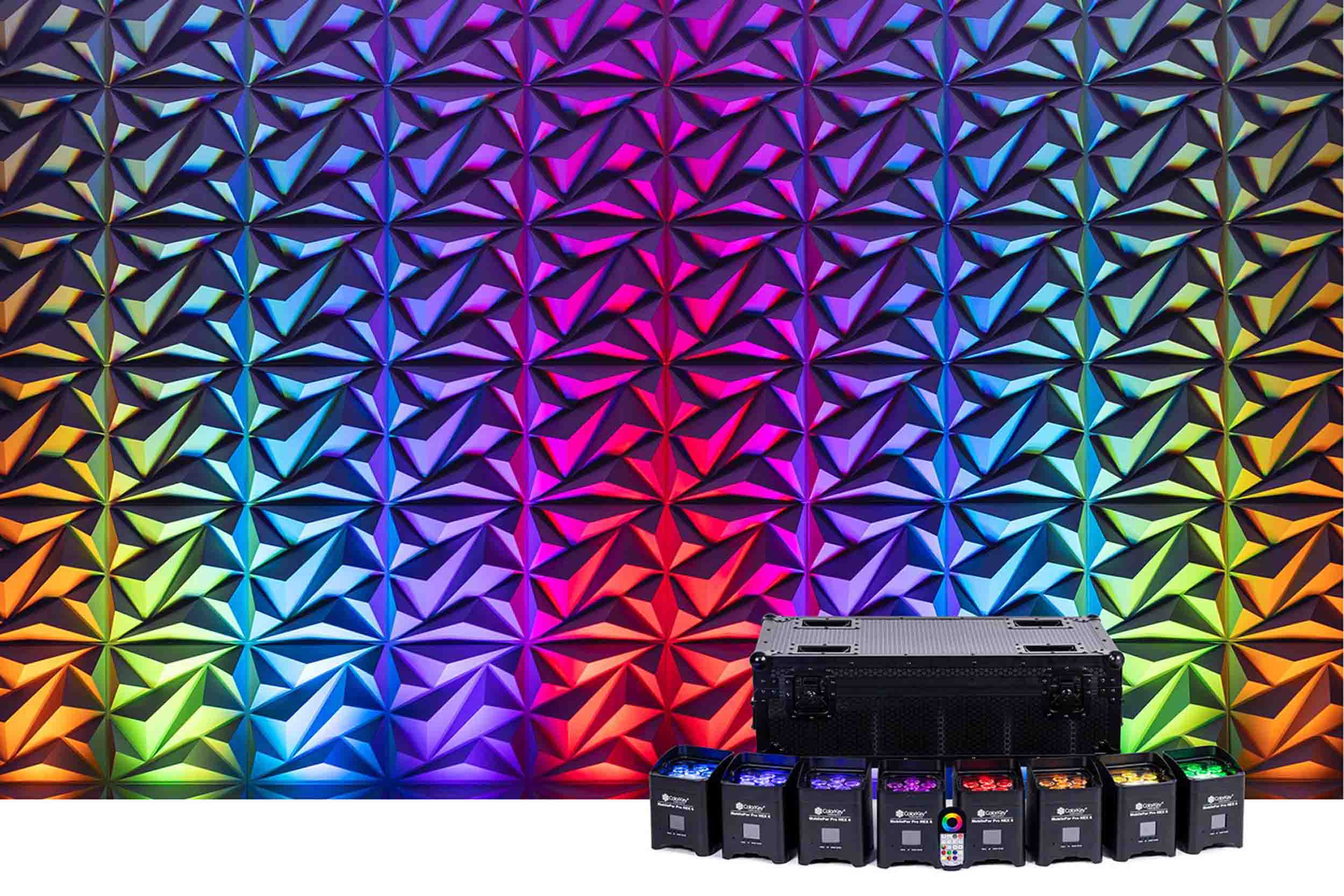 ColorKey CKU-6238-KIT MobilePar Pro HEX 6, 8-Pack Battery Powered RGBAW-UV LEDs Bundle with Charging Road Case by ColorKey