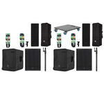 RCF NXL14-A Point Source Speaker and SUB-15AX Subwoofer Package with Pole Cables and Dolly (Pair) by RCF