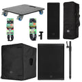 RCF NXL14-A Point Source Speaker and SUB-18AX Subwoofer Package with Pole Cables and Dolly by RCF